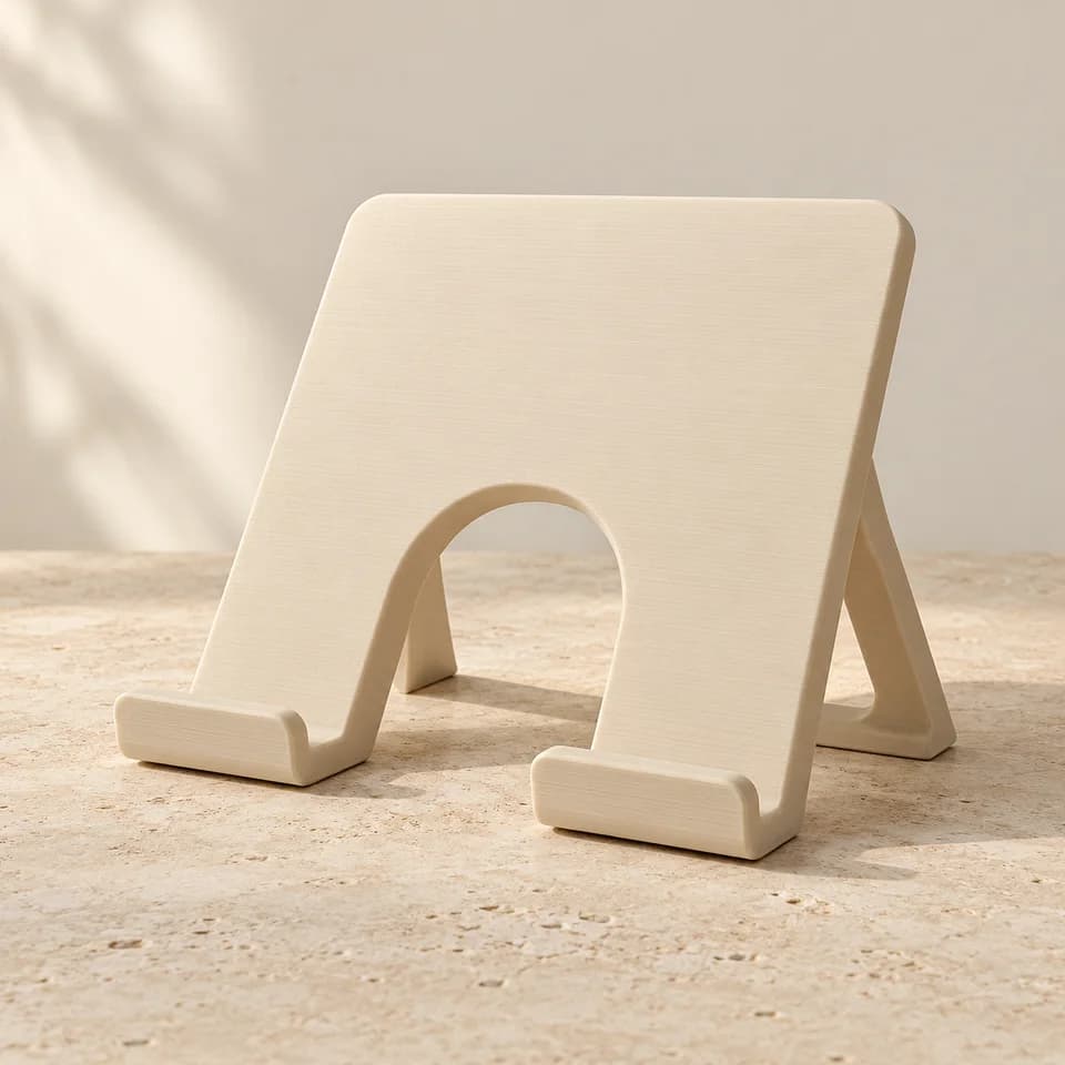 Ảnh minh họa AI: Giá đọc sách Fold — Kem