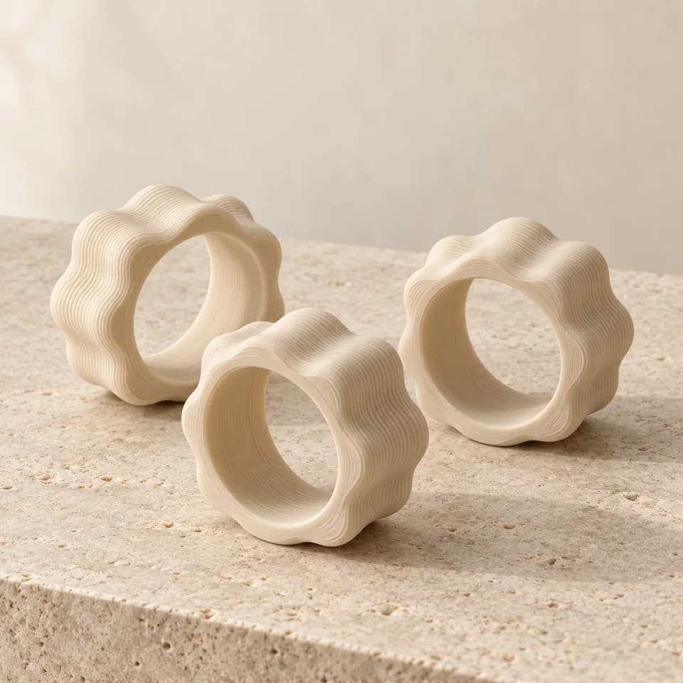 Ảnh minh họa AI: Vòng khăn Curve — Kem